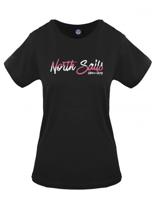 NORTH SAILS BICOLOR LOGO T-shirt en cotton noir - T-shirt