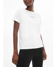 CALVIN KLEIN MICRO LOGO T-shirt en coton, coupe classique Blanc brillant - T-shirt - 1