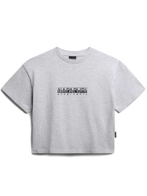 NAPAPIJRI S-BOX W CROPPED T-shirt court en coton gris clair chiné - T-shirt