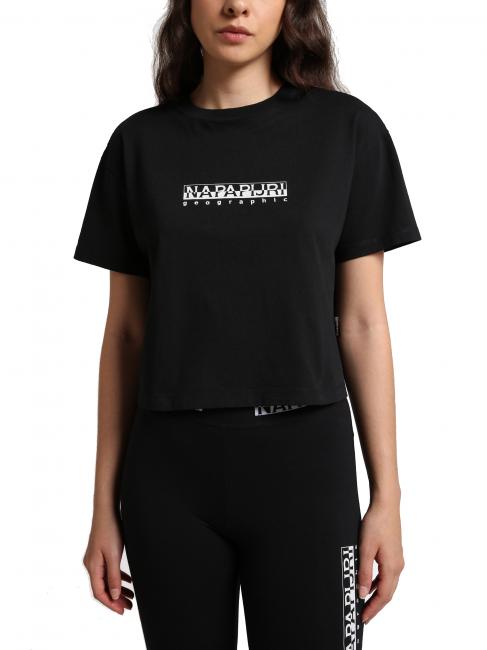NAPAPIJRI S-BOX W CROPPED T-shirt court en coton noir 041 - T-shirt