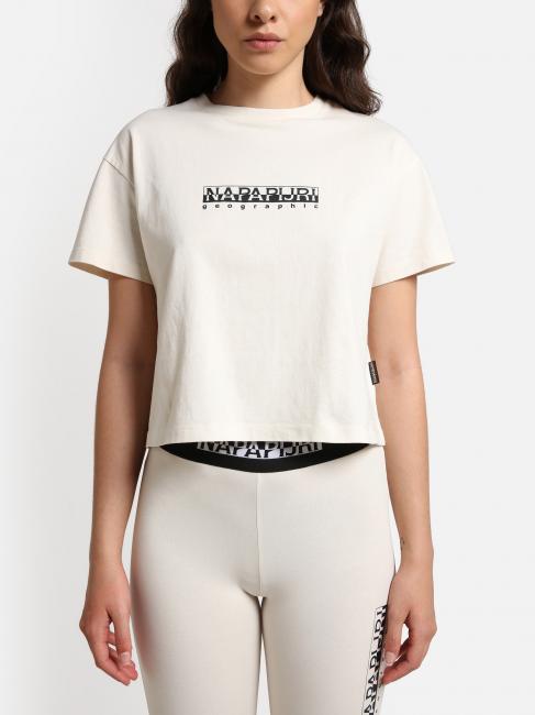 NAPAPIJRI S-BOX W CROPPED T-shirt court en coton murmure blanc - T-shirt
