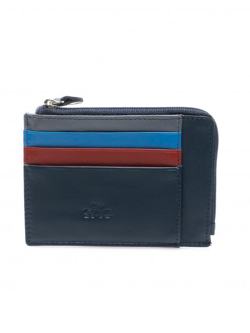 LESAC COLORFULL Portefeuille plat en cuir bleu - Portefeuilles Homme