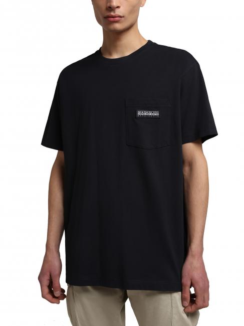 NAPAPIJRI S-MORGEX T-shirt col rond en coton avec micro logo blu marine - T-shirt
