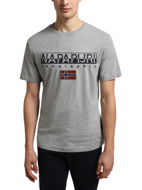 NAPAPIJRI S-AYAS T-shirt col rond en coton gris moyen chiné - T-shirt