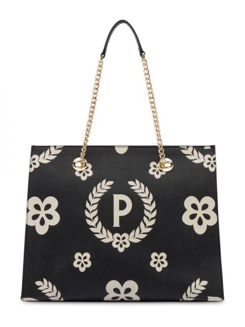 POLLINI HERITAGE  Sac shopping avec imprim&eacute; int&eacute;gral Noir - Sacs pour Femme