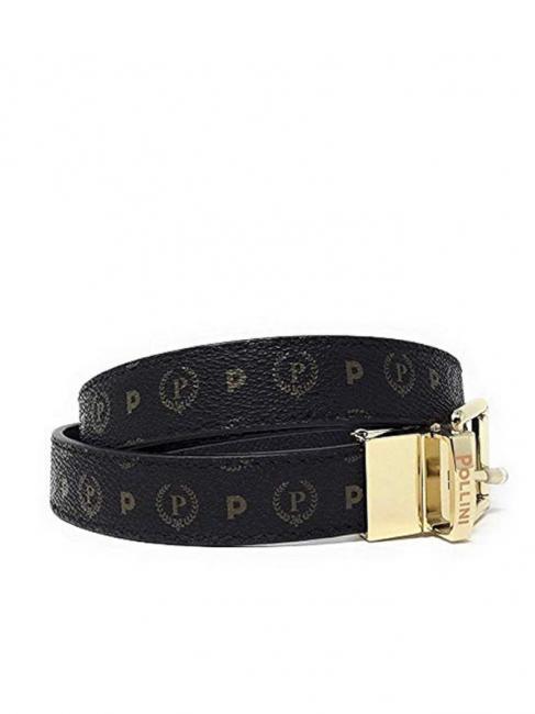 POLLINI HERITAGE  Ceinture double face, peut être raccourcie sur mesure Noir - Ceintures