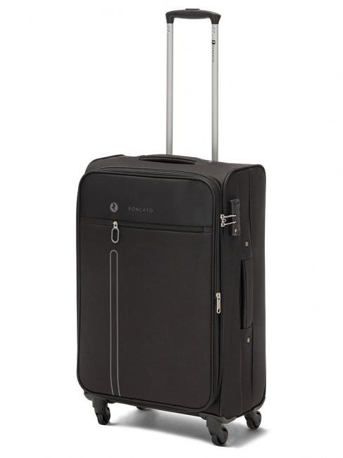 R RONCATO ONE WAY Chariot de taille moyenne, extensible Noir - Valises Semi-rigides