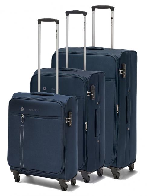 R RONCATO ONE WAY Ensemble de 3 chariots à bagages à main, moyen exp, grand exp bleu foncé - Ensemble Valises
