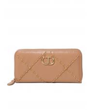TWINSET BIG STITCHING Grand portefeuille zipp&eacute; - Portefeuilles Femme