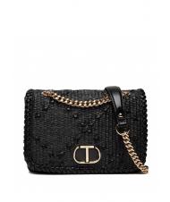 TWINSET STRAW EMBROIDERY Petit sac &agrave; bandouli&egrave;re avec rabat - Sacs pour Femme