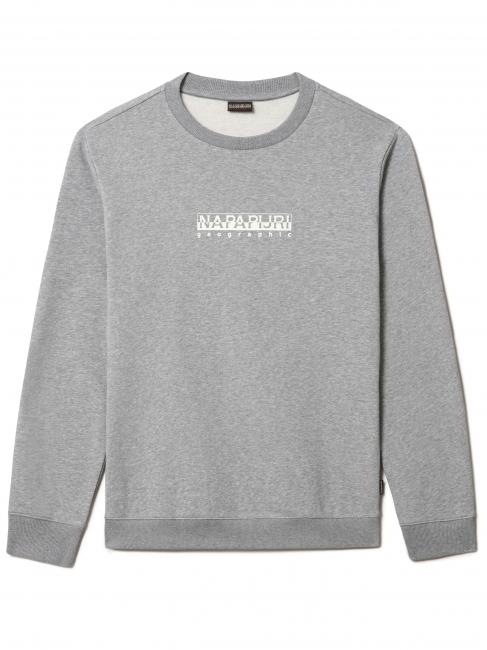 NAPAPIJRI B-BOX Sweat-shirt à col rond et logo gris moyen chiné - Pulls molletonnés