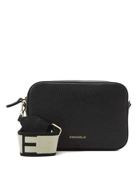 COCCINELLE TEBE Sac à bandoulière en cuir texturé Noir - Sacs pour Femme