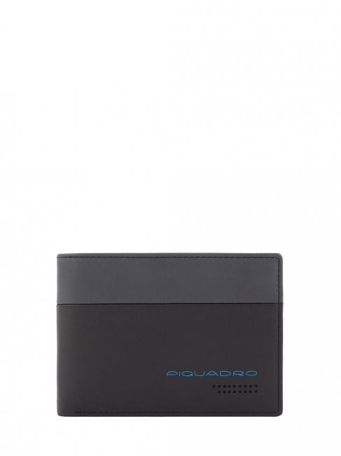 PIQUADRO URBAN Portefeuille à rabat, en cuir gris noir - Portefeuilles Homme