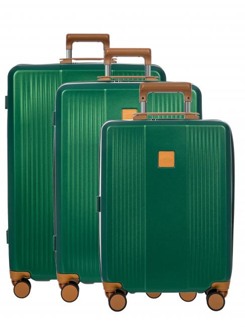 BRIC’S RAVENNA Ensemble de 3 chariots : bagage à main, moyen, grand vert - Ensemble Valises