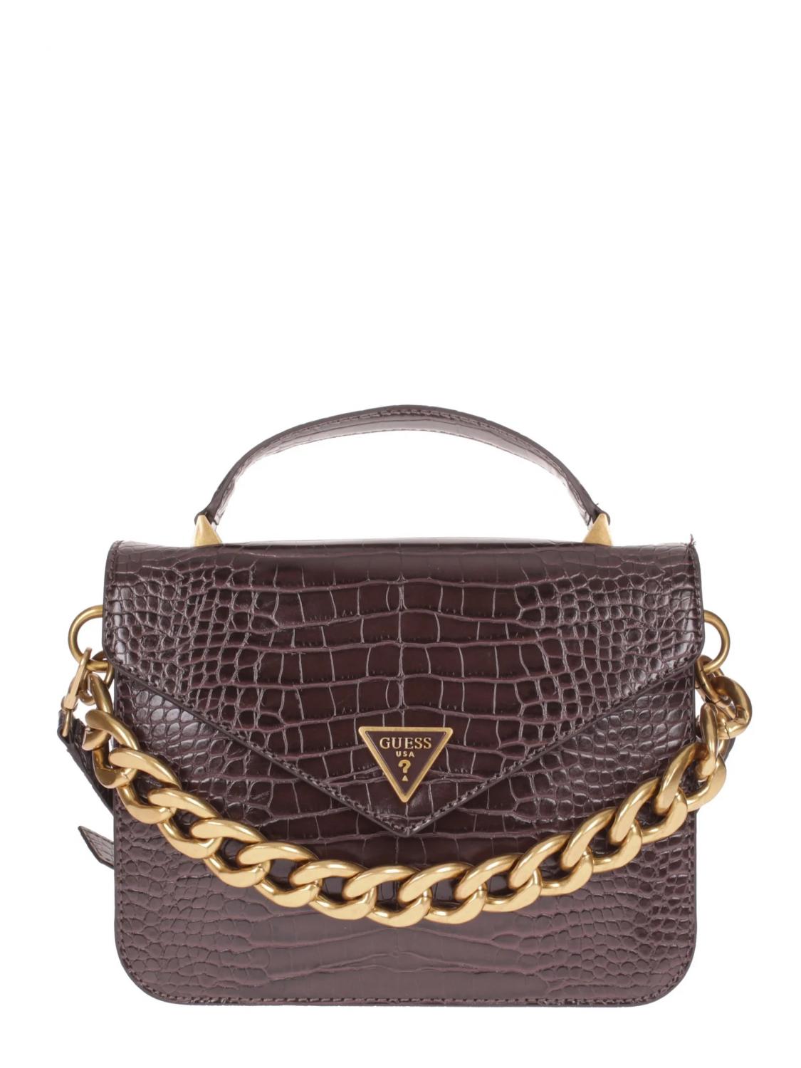 Guess Retour Croco Mini Sac Main Avec Bandouli re Verdone