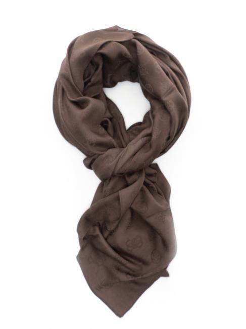 GUESS JACQUARD foulard 80x180 marron foncé - Écharpes