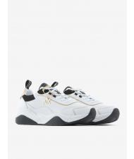 ARMANI EXCHANGE Sneaker running in pelle Baskets opt.blanc + noir + or - Chaussures Femme - 1