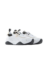 ARMANI EXCHANGE Sneaker running in pelle Baskets opt.blanc + noir + or - Chaussures Femme - 1