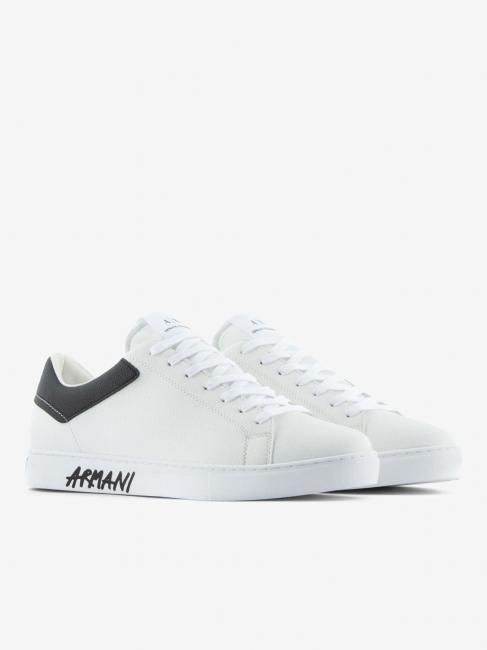 ARMANI EXCHANGE Sneaker pelle Baskets op.blanc + noir - Chaussures Femme