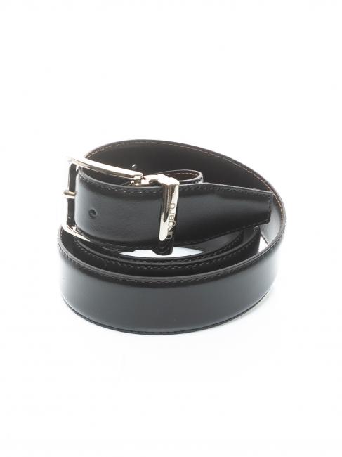 UNGARO Cintura doubleface in pelle passante metallo, peut être raccourci sur mesure noir / marron foncé - Ceintures