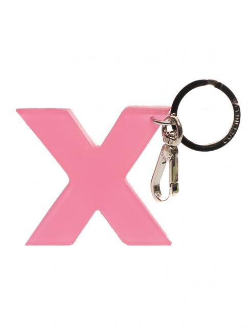 COCCINELLE LETTERA X Porte-clés en plexiglas et métal bubblegum - Porte-clés