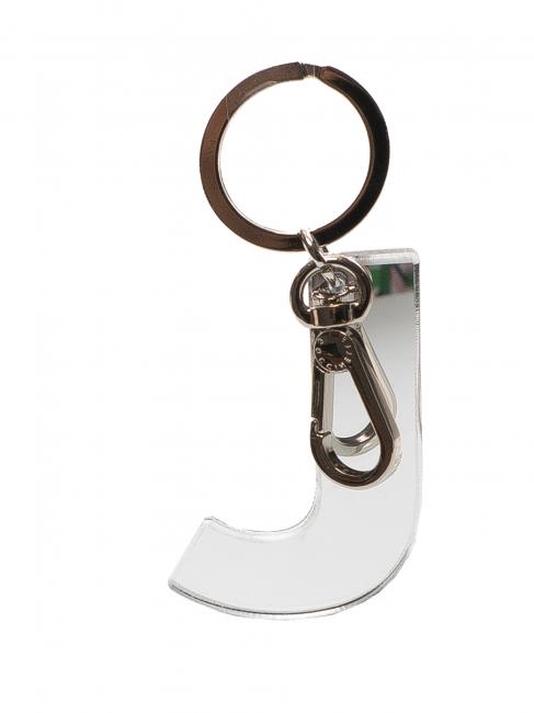 COCCINELLE LETTERA J Porte-clés en plexiglas et métal ARGENT - Porte-clés