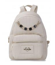 LOVE MOSCHINO CHARM Sac &agrave; dos avec cha&icirc;ne Ivoire - Sacs pour Femme - 1