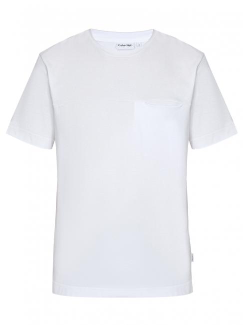 CALVIN KLEIN CUTLINE POCKET COMFORT T-shirt en cotton Blanc brillant - T-shirt
