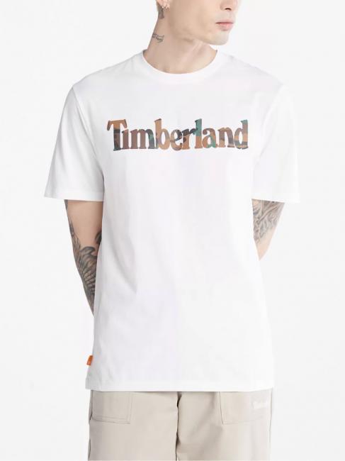 TIMBERLAND CAMO LINEAR T-shirt en cotton blanc - T-shirt