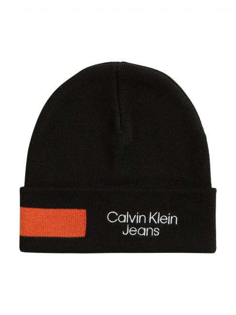 CALVIN KLEIN CK JEANS TAPED Chapeau en coton le noir - Bonnets