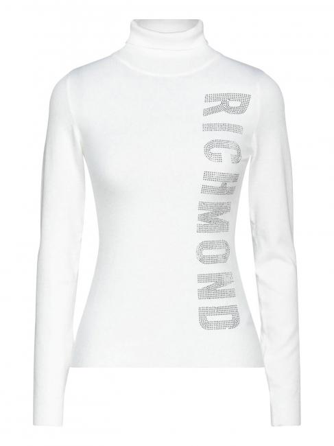 JOHN RICHMOND WARREN Pull logo strass blanc cassé / noir - Chandails pour femmes
