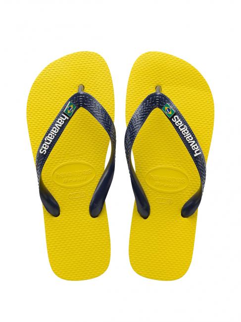 HAVAIANAS BRASIL LAYERS Tongs jaune citron - Chaussures unisexe