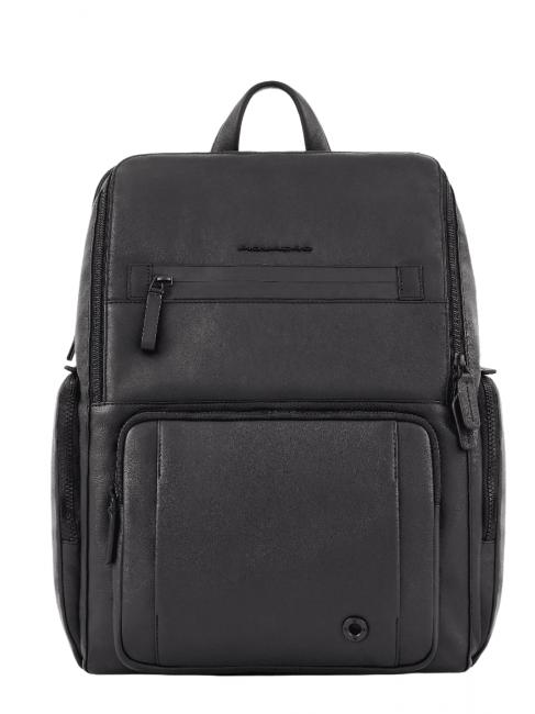 PIQUADRO CHARLIE Sac à dos pour ordinateur portable 15,6", en cuir Noir - Sacs à dos pour ordinateur portable