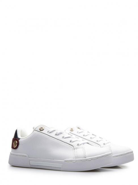TOMMY HILFIGER Sneakers Basse Cuir blanc - Chaussures Femme