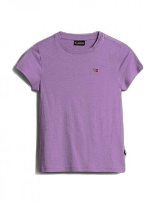 NAPAPIJRI K SALIS SS 2 T-shirt en coton avec micro drapeau pensée violette - Tee-shirt enfant