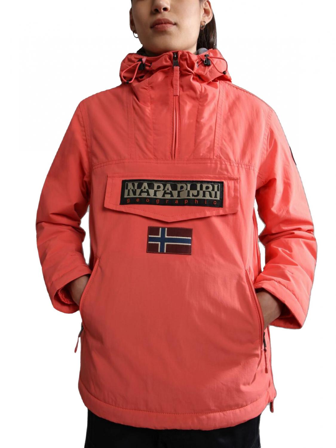 Napapijri Rainforest Winter Veste Coupe Vent Avec Capuche Framboise Rose Achetez A Prix Outlet