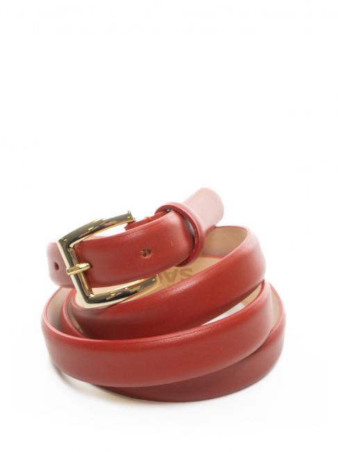 LESAC Cintura sottile in pelle liscia  tomate - Ceintures