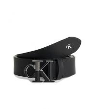 CALVIN KLEIN CK JEANS MONOGRAM PLAQUE Ceinture en cuir le noir - Ceintures - 1