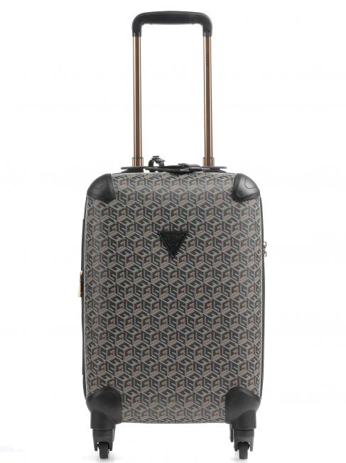 GUESS WILDER Chariot à bagages à main, exp logo noir / cognac - Valises cabine