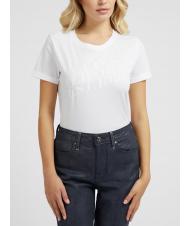 GUESS AURELIA T-shirt en coton avec imprim&eacute; blanc pur - T-shirt - 1
