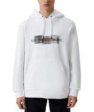 CALVIN KLEIN BOX STRIPED LOGO Sweat &agrave; capuche Blanc brillant - Pulls molletonn&eacute;s - 1