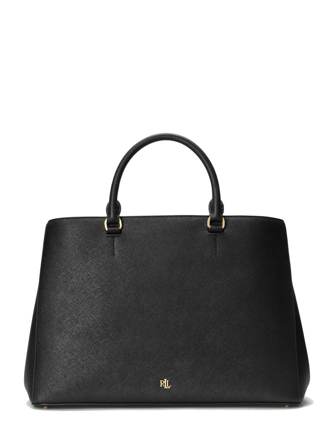 Ralph Lauren Hanna Grand Sac Main En Cuir Noir5 Achetez Prix
