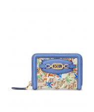 RALPH LAUREN OVL JACQUARD Petit portefeuille zipp&eacute; prnt kaki mjcqrd/nw engld bleu - Portefeuilles Femme - 1