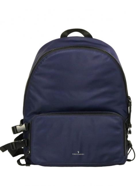 TRUSSARDI RIDER LOGO Sac à dos en nylon, support pour ordinateur 15,6" bleu - Sacs à dos pour ordinateur portable