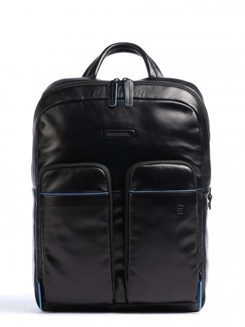 PIQUADRO BLUE SQUARE Revamp Sac à dos pour ordinateur portable 14", en cuir Noir - Sacs à dos pour ordinateur portable