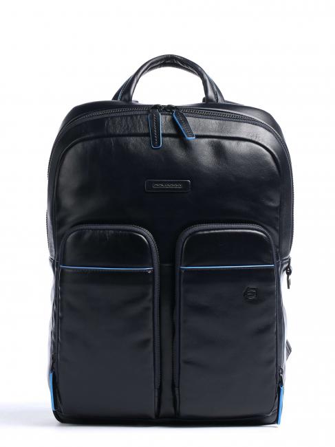 PIQUADRO BLUE SQUARE Revamp Sac à dos pour ordinateur portable 14", en cuir bleu - Sacs à dos pour ordinateur portable