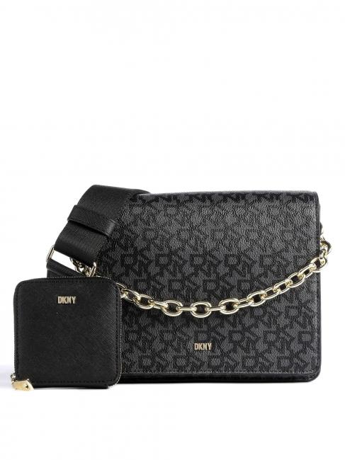 DKNY OTTO Sac à poignée chaîne et bandoulière bklogo / bk - Sacs pour Femme