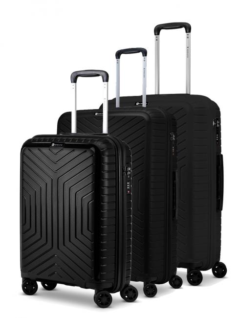 R RONCATO HEXA Lot de 3 chariots : cabine + moyen + grand Noir - Ensemble Valises