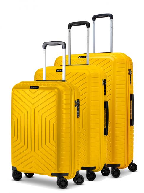 R RONCATO HEXA Lot de 3 chariots : cabine + moyen + grand jaune - Ensemble Valises