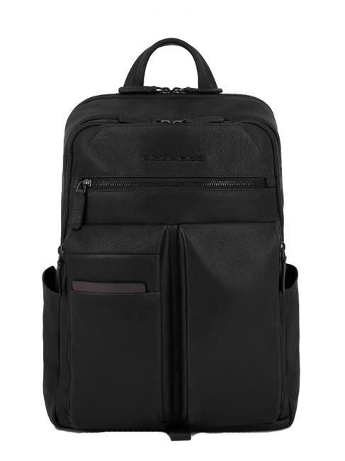 PIQUADRO PAAVO Sac à dos pour ordinateur portable 14", en cuir Noir - Sacs à dos pour ordinateur portable